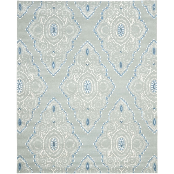 Safavieh Handmade Wyndham Blue/ Ivory Wool Rug - 8'9 x 12'