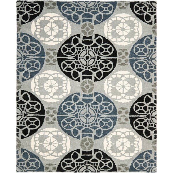 Safavieh Handmade Wyndham Grey/ Black Wool Rug - 8'9" x 12'
