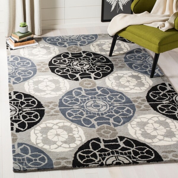Safavieh Handmade Wyndham Grey/ Black Wool Rug - 8'9 x 12'