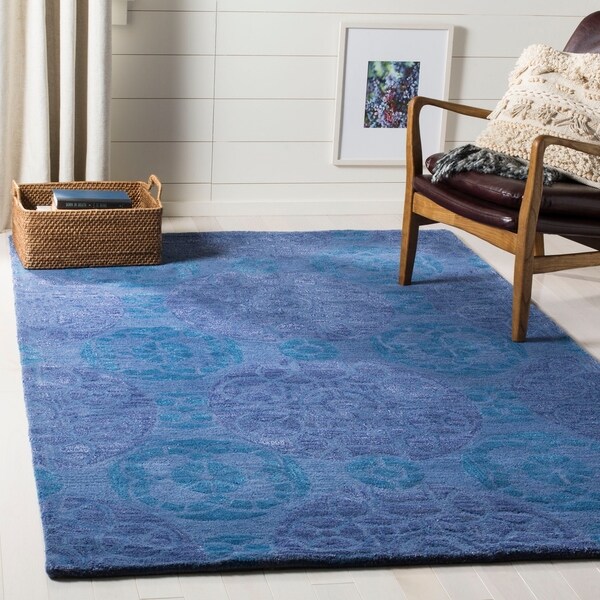 Safavieh Handmade Wyndham Blue Wool Rug - 10' x 14'
