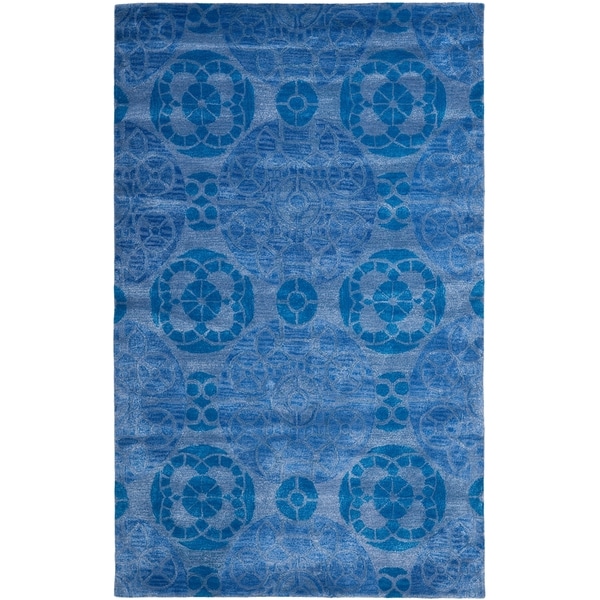 Safavieh Handmade Wyndham Blue Wool Rug - 10' x 14'