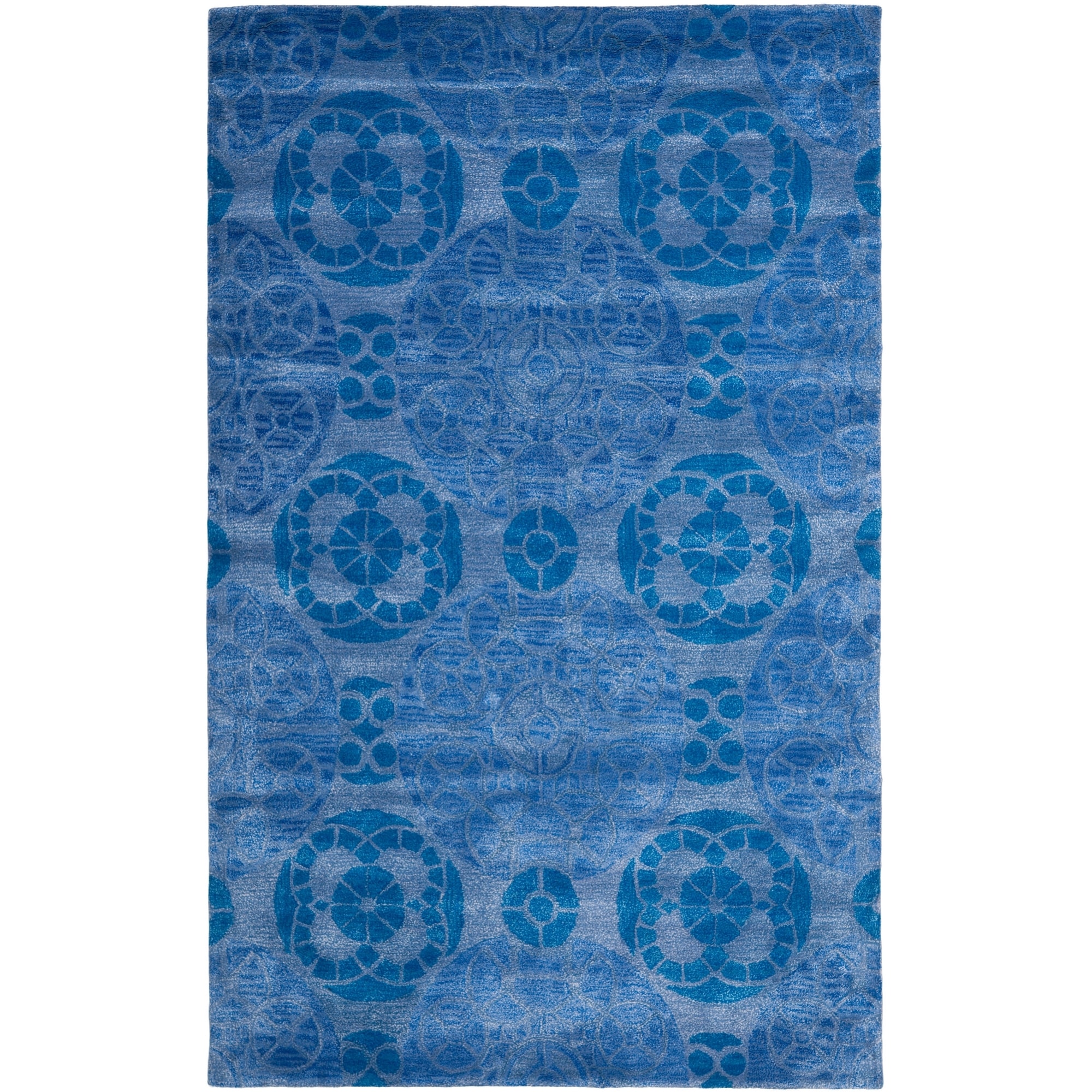 Safavieh Handmade Wyndham Blue Wool Area Rug (6 X 9)