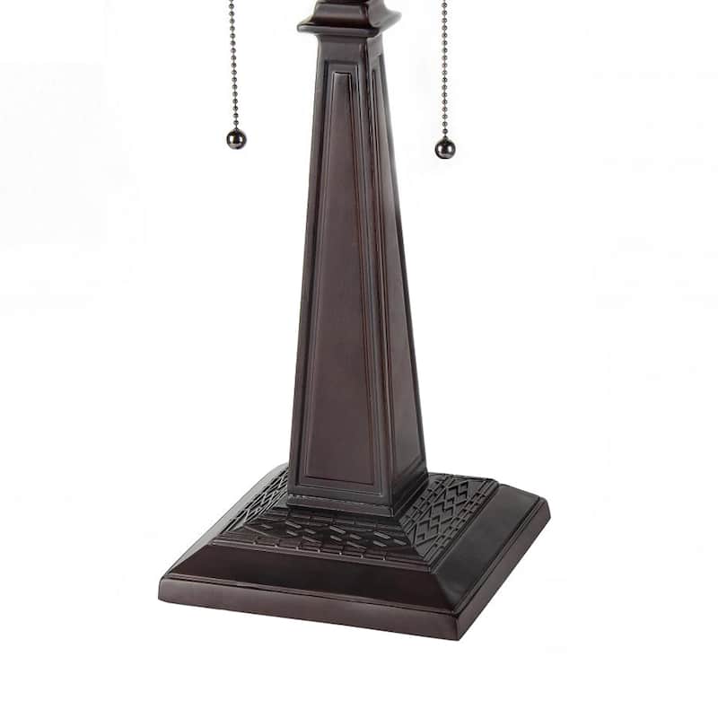 Tiffany Style Mission Design 2-light Tan Table Lamp