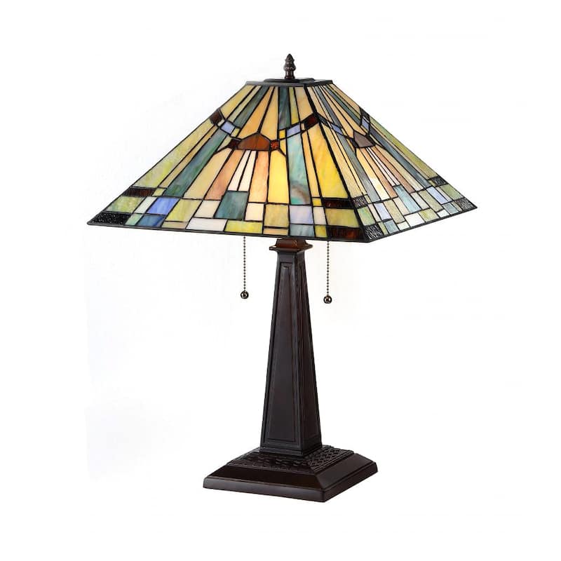 Tiffany Style Mission Design 2-light Table Lamp