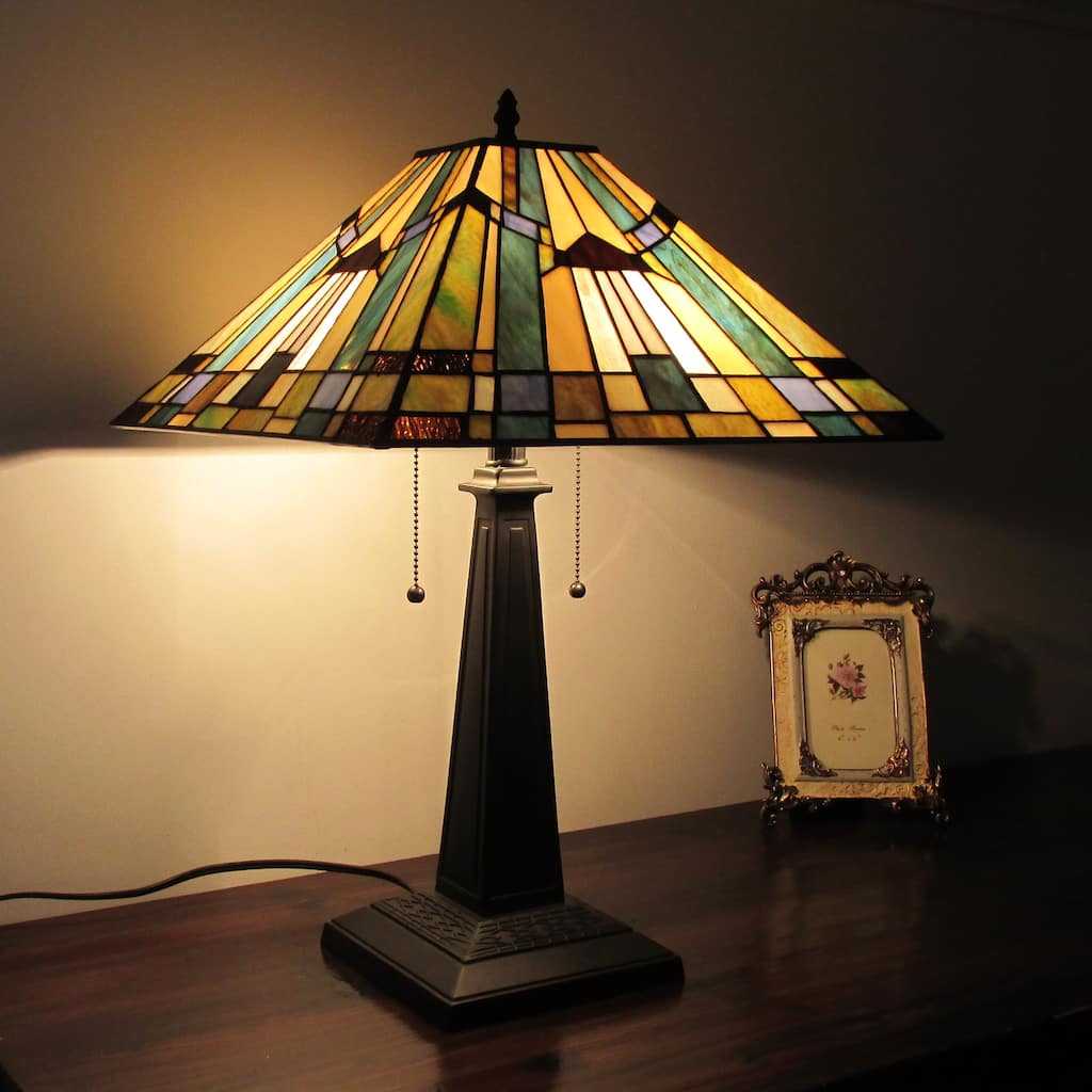 Tiffany Style Mission Design 2-light Table Lamp