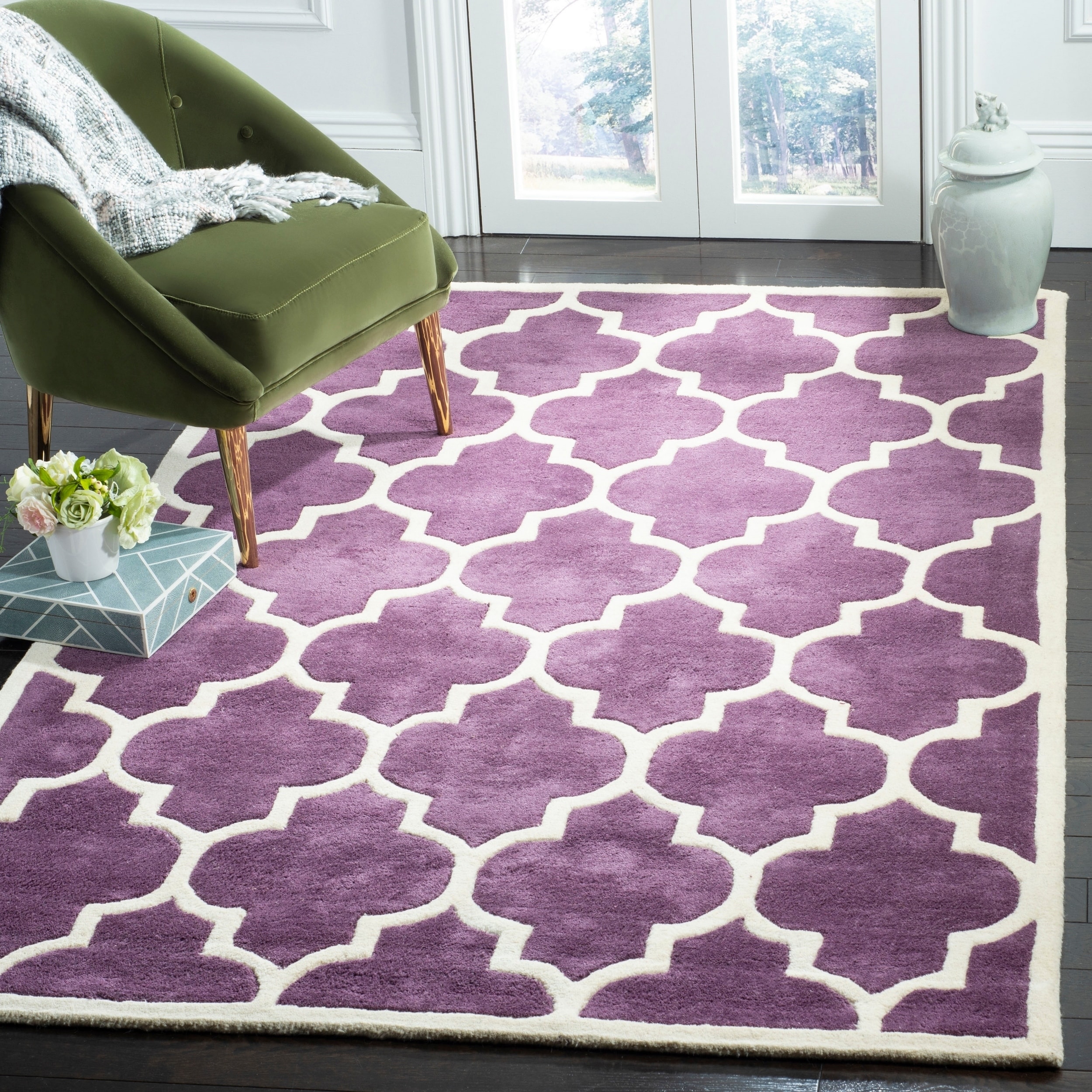 Safavieh Handmade Moroccan Chatham Purple Wool Rug (5 X 8)