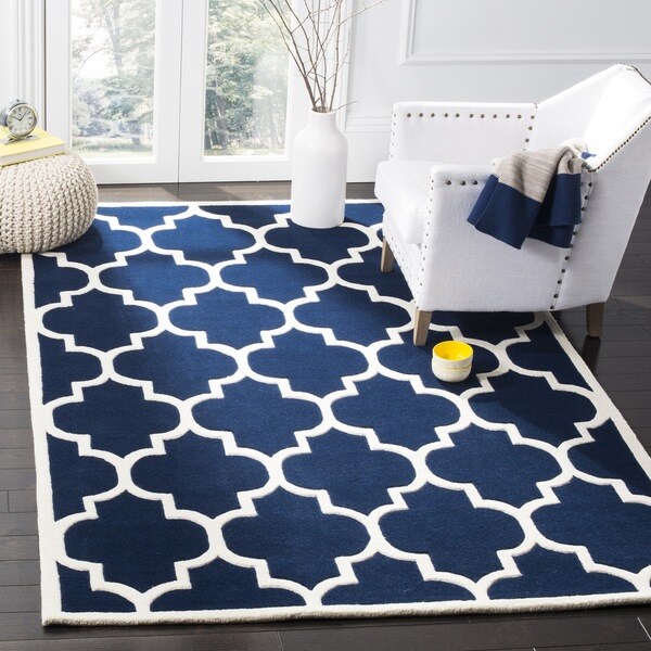 Safavieh Handmade Moroccan Chatham Dark Blue Wool Rug (8' x 10')