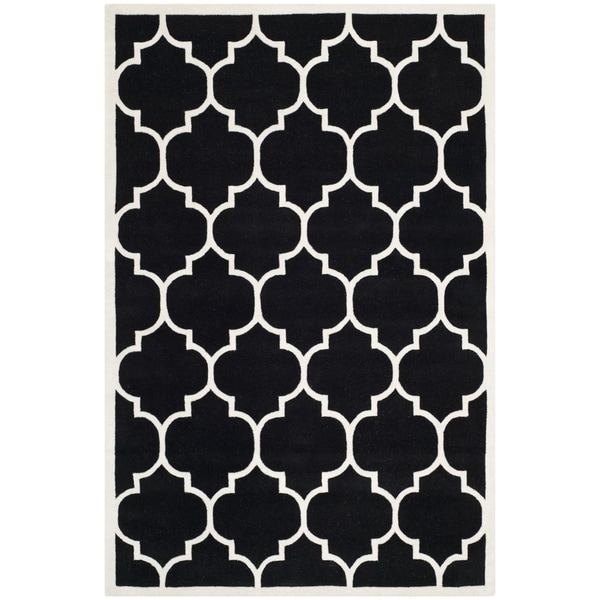 Safavieh Handmade Moroccan Black Wool Indoor Rug (8' x 10')