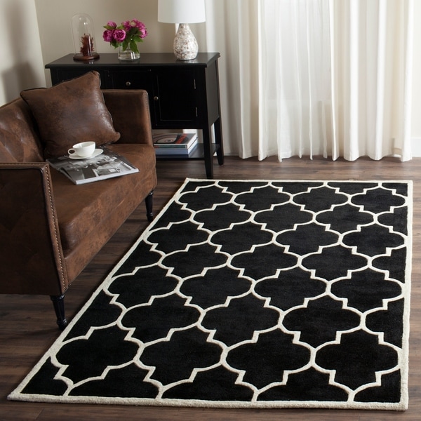 Safavieh Handmade Moroccan Black Wool Indoor Rug - 8' x 10'