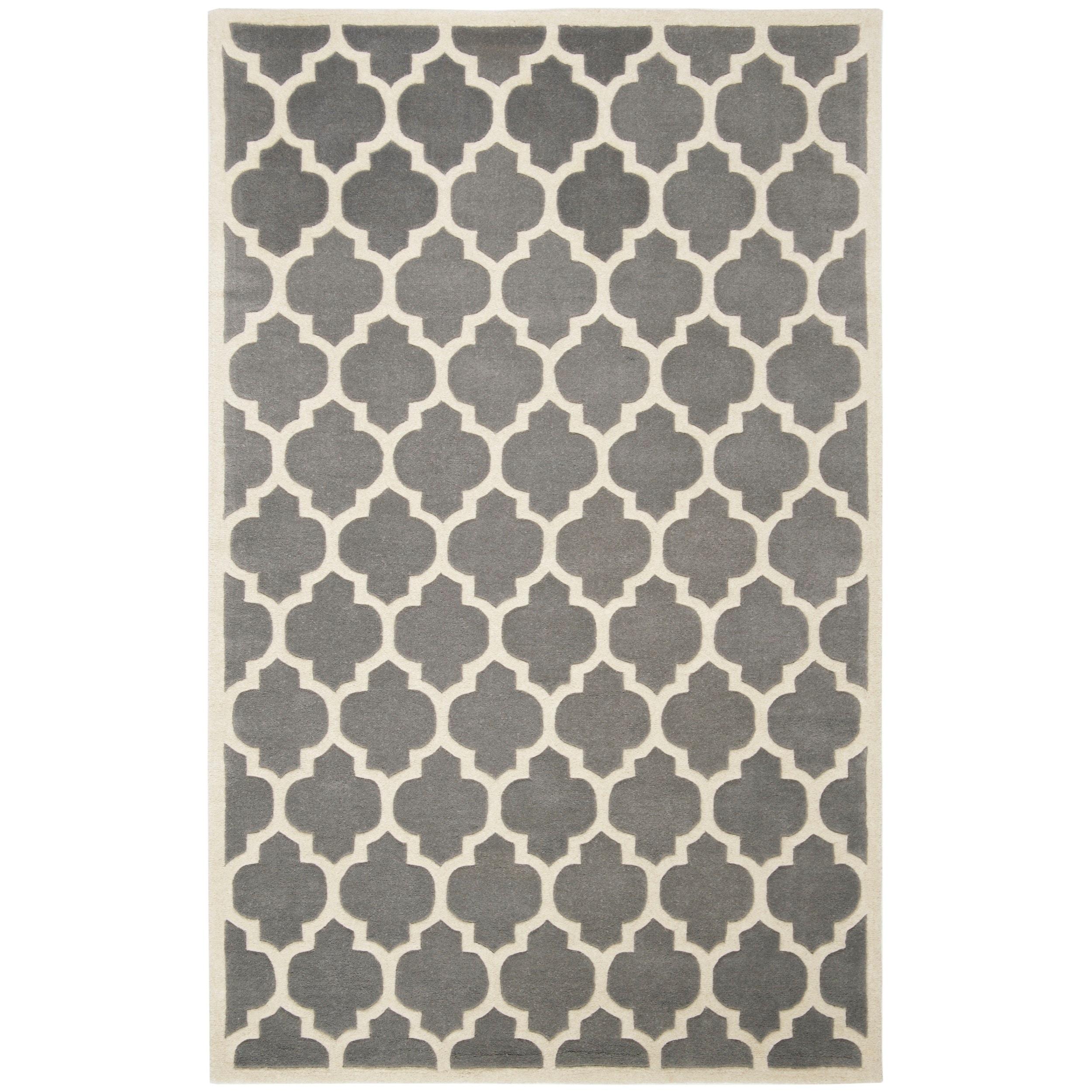 Safavieh Chatham Handmade Moroccan Dark Gray Geometric Wool Rug (6 X 9)