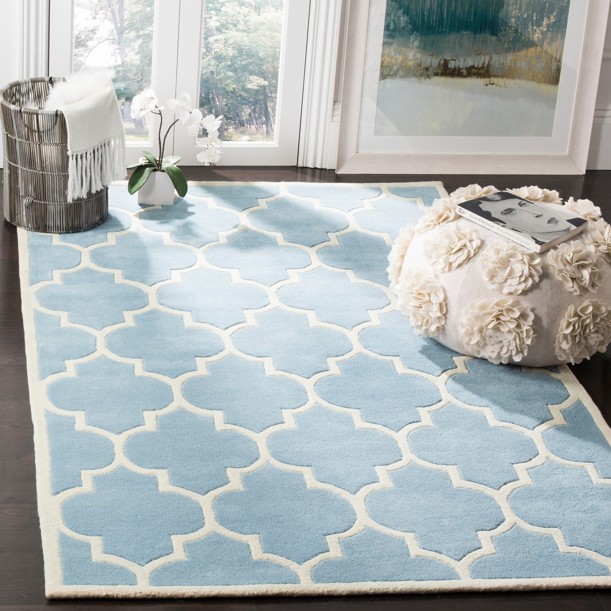 Safavieh Handmade Moroccan Chatham Pale Blue Wool Rug (4 X 6)