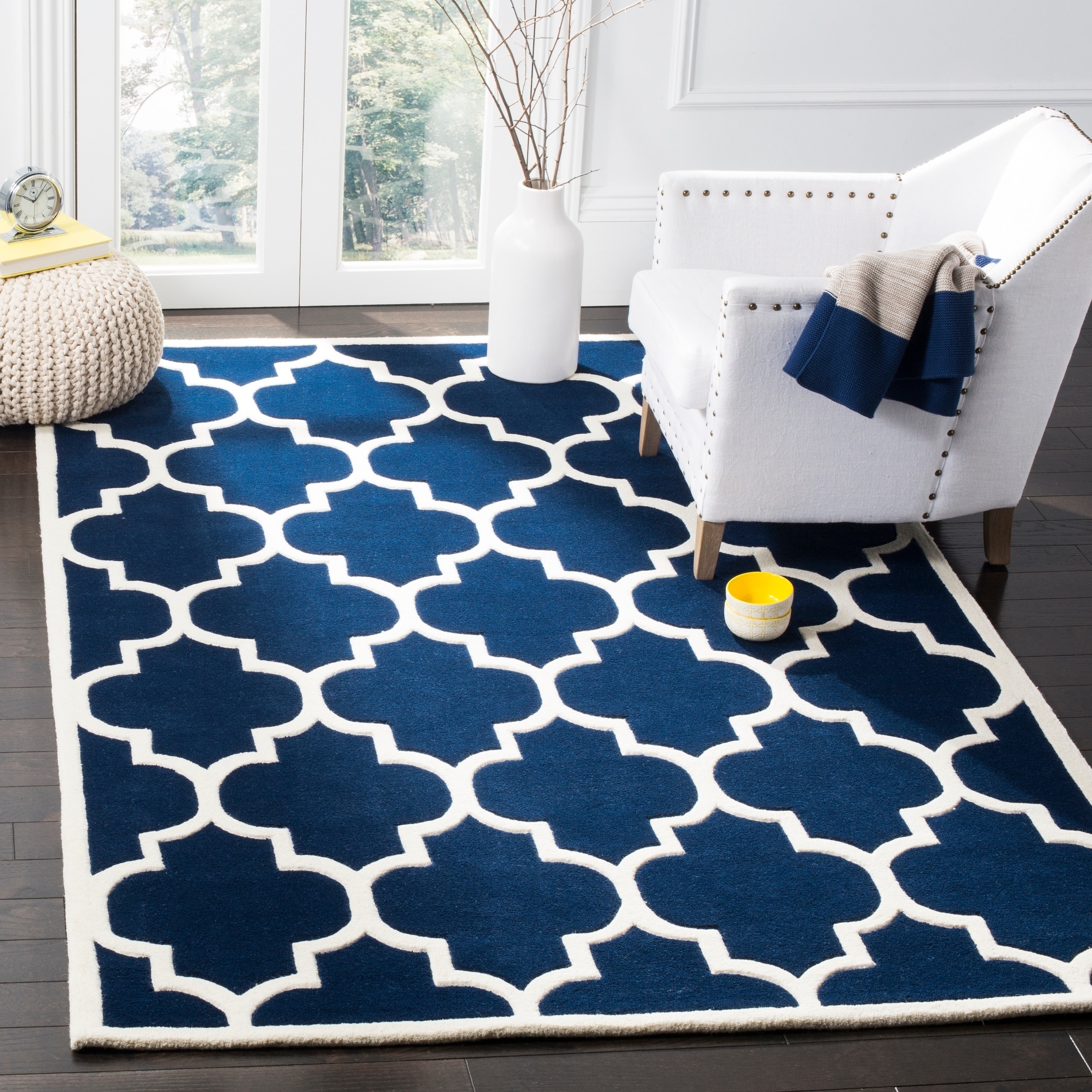 Safavieh Handmade Moroccan Chatham Dark Blue Wool Rug (6 X 9)