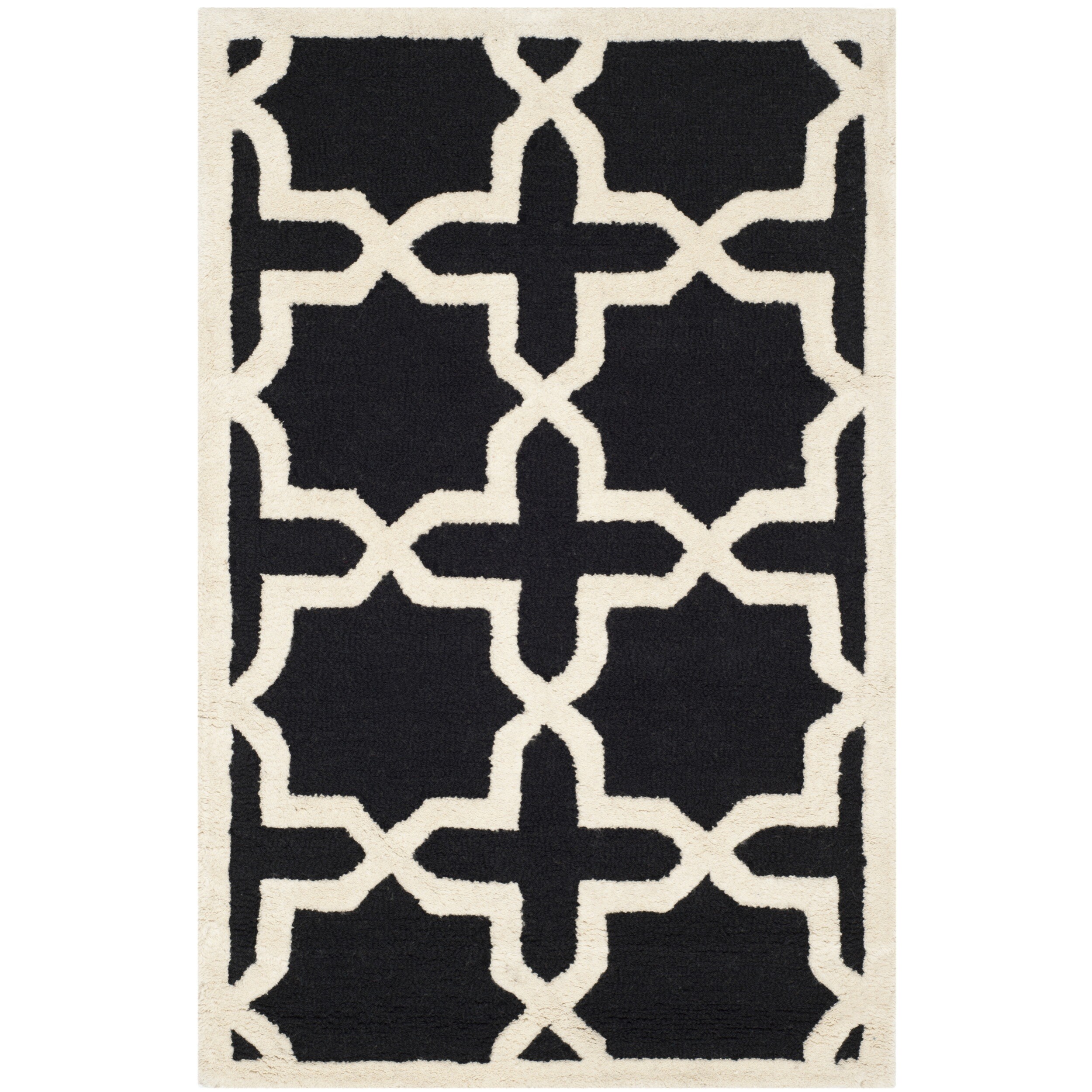 Small Safavieh Handmade Moroccan Cambridge Black Wool Rug (3 X 5)