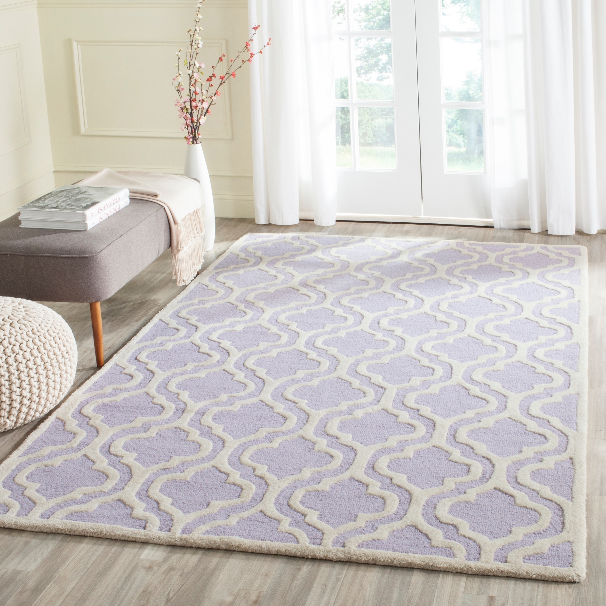 Safavieh Handmade Moroccan Cambridge Lavender Rectangular Wool Rug (5 X 8)