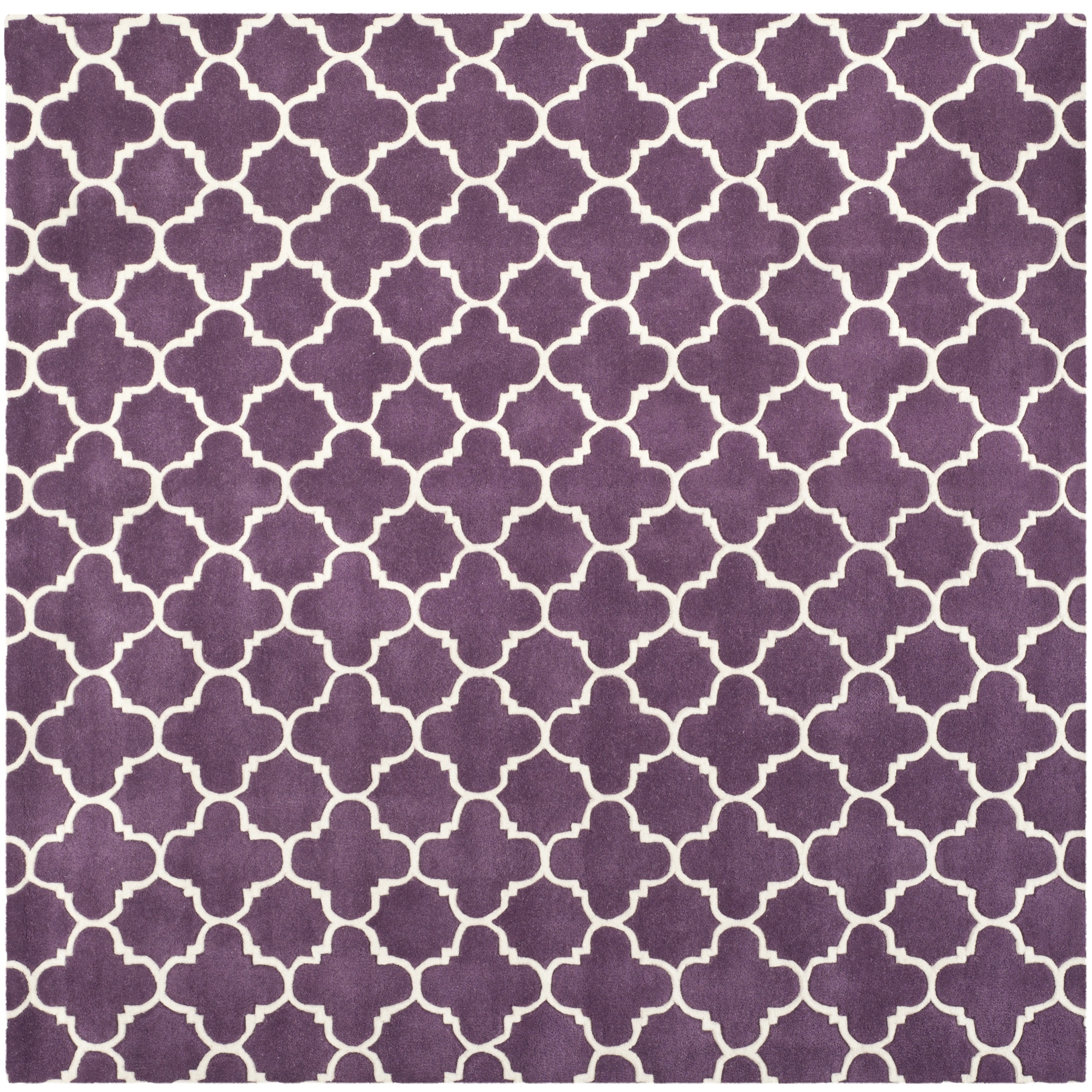 Handmade Moroccan Purple Contemporary Wool Rug (7 Square)