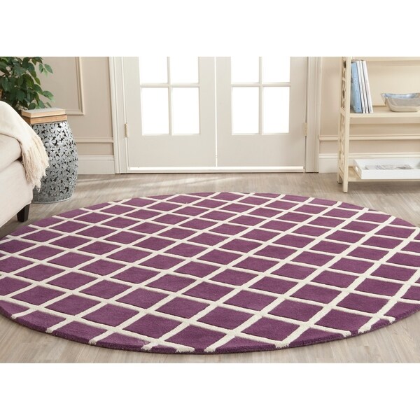 Shop Safavieh Handmade Moroccan Purple Wool Area Rug 7' Round Free Shipping Today