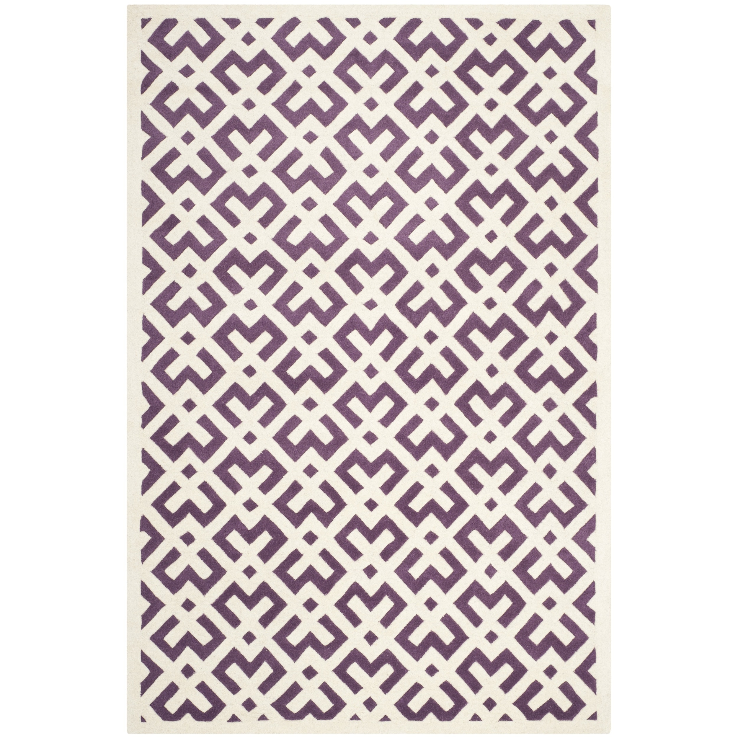 Handmade Moroccan Purple Wool Indoor Rug (4 X 6)