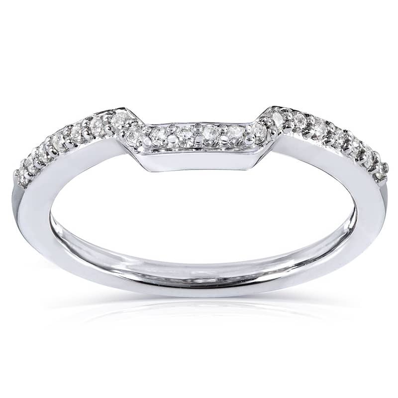 Annello by Kobelli 14k Gold 1/6 ct TDW Women's Contoured Diamond Wedding Band (G-H, I1-I2