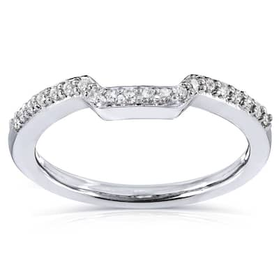 Annello by Kobelli 14k Gold 1/6 ct TDW Women's Contoured Diamond Wedding Band (G-H, I1-I2