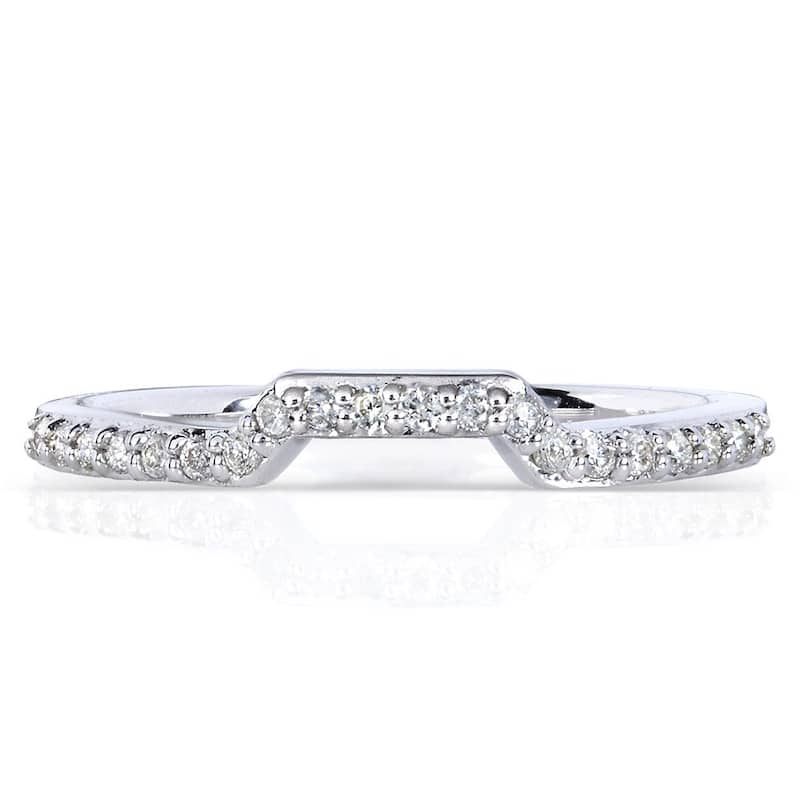Annello by Kobelli 14k Gold 1/6 ct TDW Women's Contoured Diamond Wedding Band (G-H, I1-I2
