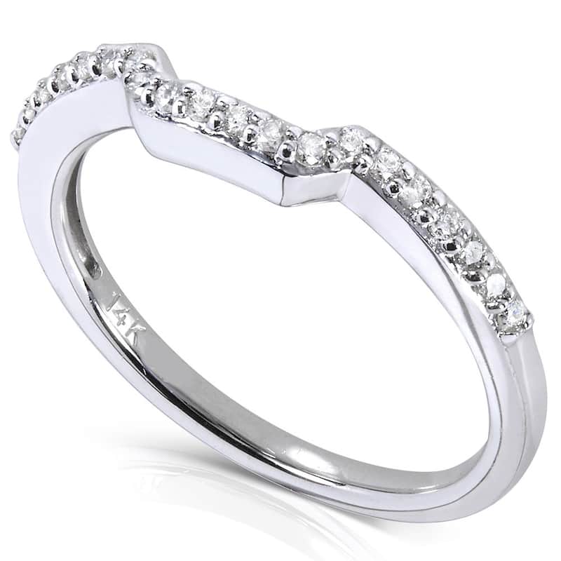 Annello by Kobelli 14k Gold 1/6 ct TDW Women's Contoured Diamond Wedding Band (G-H, I1-I2