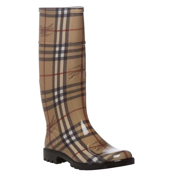 Shop Burberry Women S Haymarket Check Rainboots Free Shipping