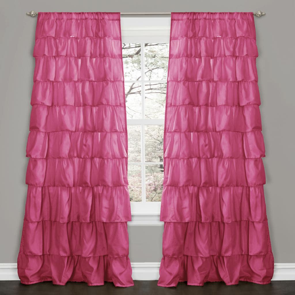 Lush Decor Pink 84 inch Ruffle Curtain Panel