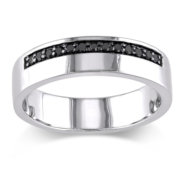 Sterling Silver Mens Diamond Wedding Band 0.32ct