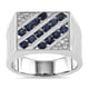 preview thumbnail 1 of 2, Miadora Sterling Silver Men's 2ct TGW Blue and White Sapphire Ring