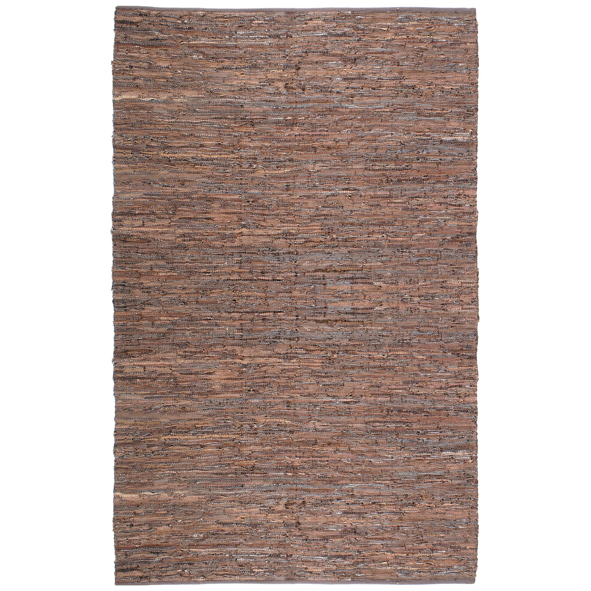 Hand woven Matador Brown Leather Rug (10 X 14)