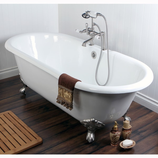 Shop Double Ended Cast Iron 66-inch Clawfoot Bathtub with ...