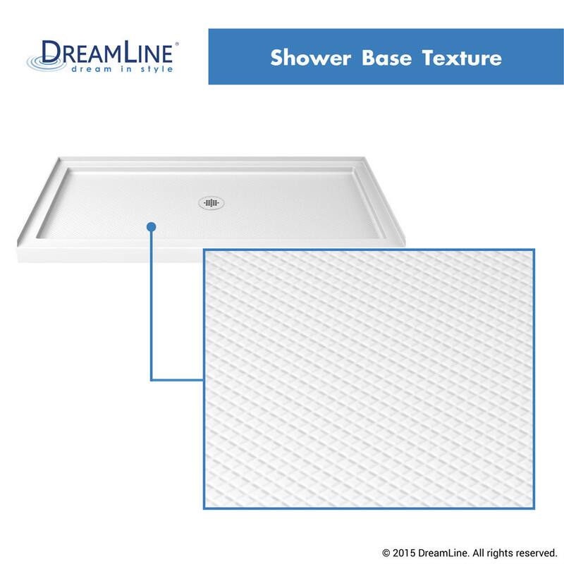 DreamLine 32 in. D x 60 in. W x 75 5/8 in. H Single Threshold Shower Base and Acrylic Backwall Kit - 32" x 60"