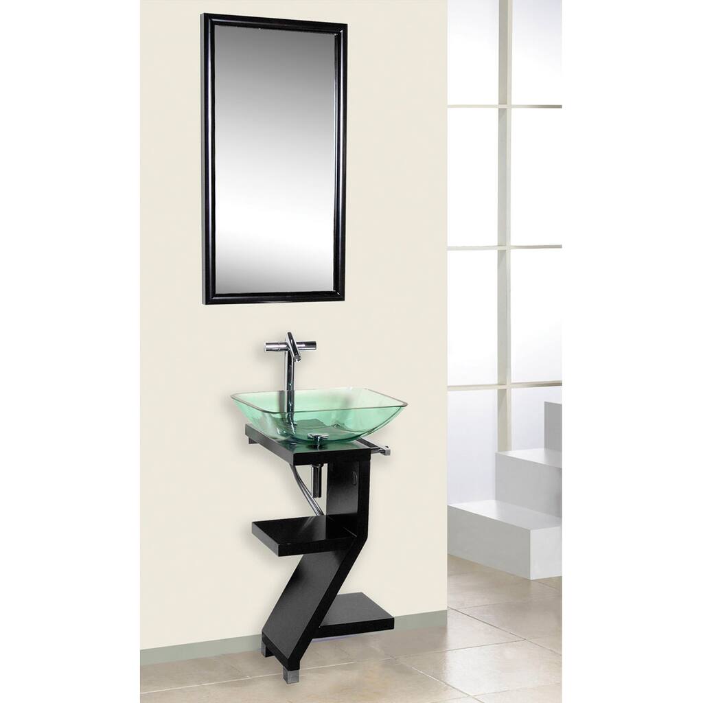 DreamLine Black Wood Base Petite Powder Room Vanity