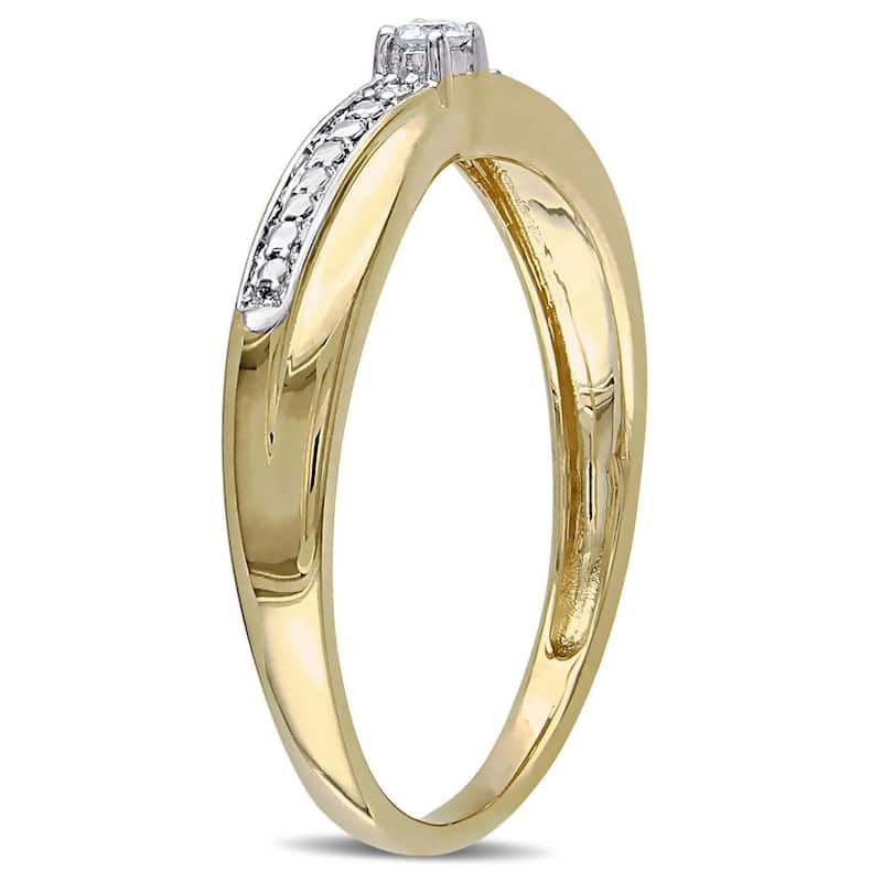 Miadora 10k Yellow Gold Diamond Promise Ring