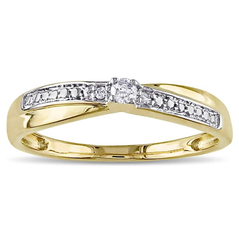 Miadora 10k Yellow Gold Diamond Promise Ring - 9