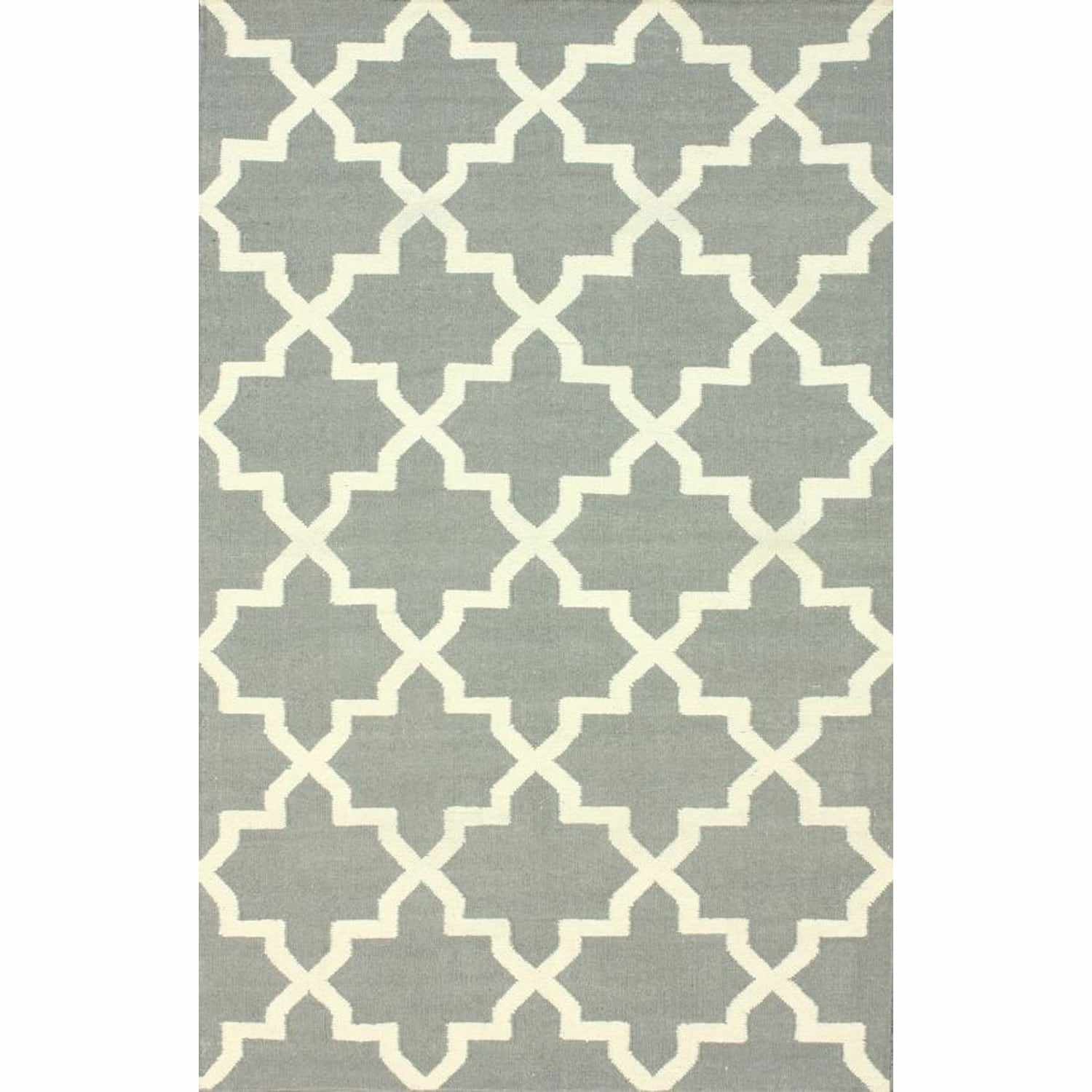 Nuloom Handmade Flatweave Lattice Grey Wool Rug (5 X 8)