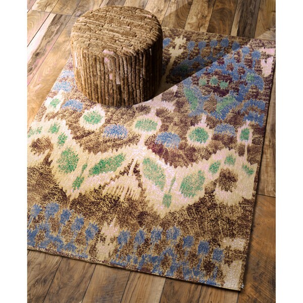 nuLOOM Handmade Ikat Grey Jute Rug - 5' x 8'