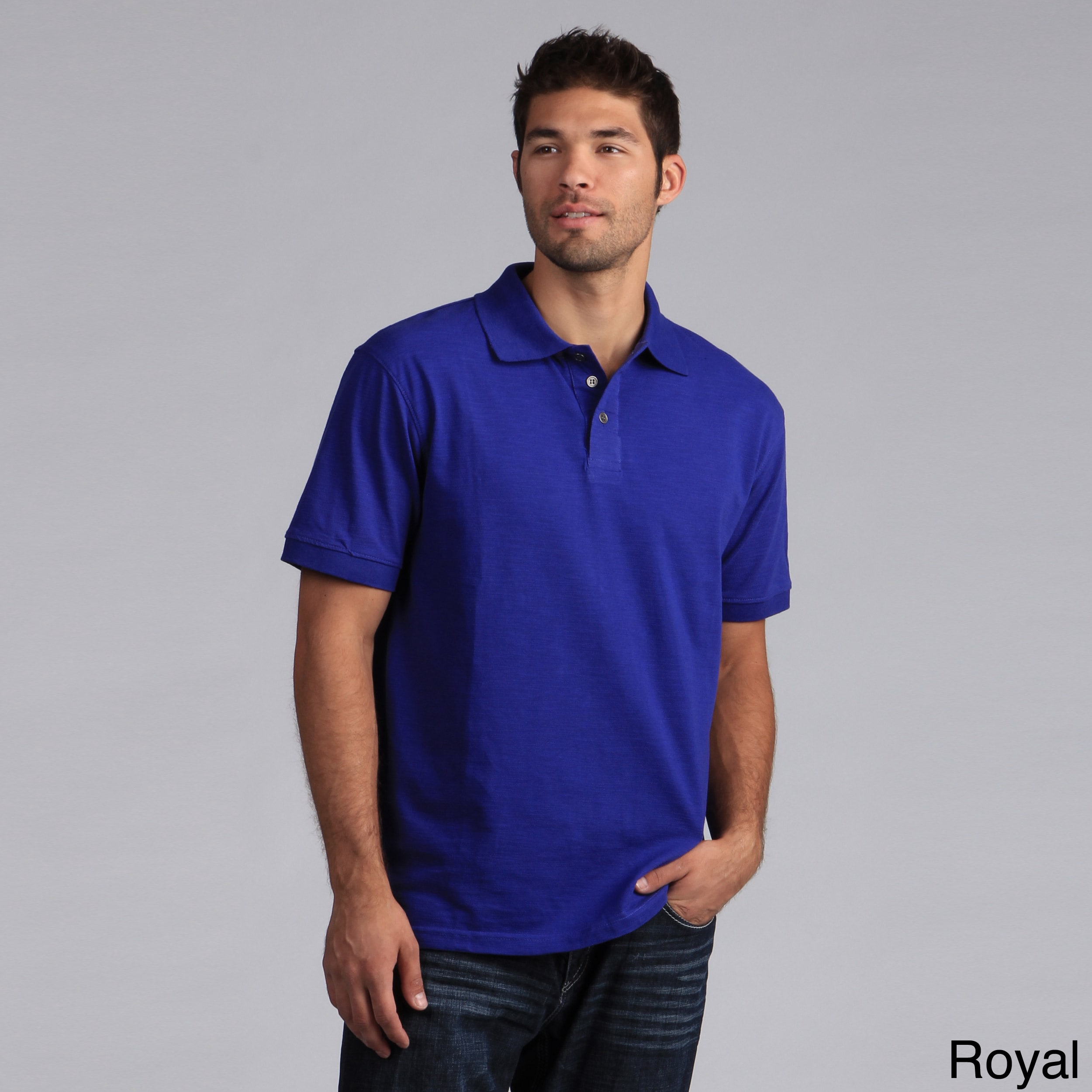 Nostic Nostic Mens Slub Golf Polo Shirt Blue Size S