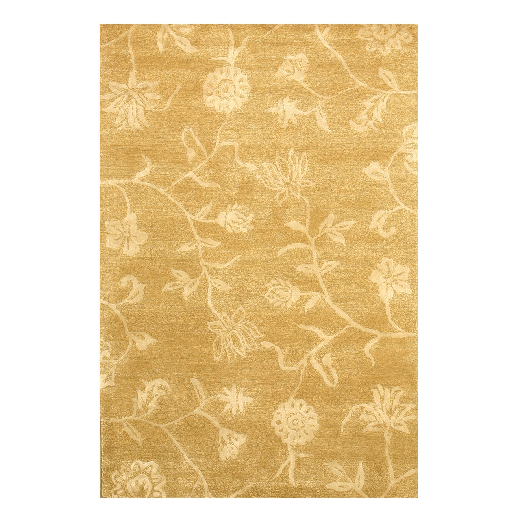 Eorc Hand tufted Wool And Silk Contemporary Floral Rug (4 X 6)