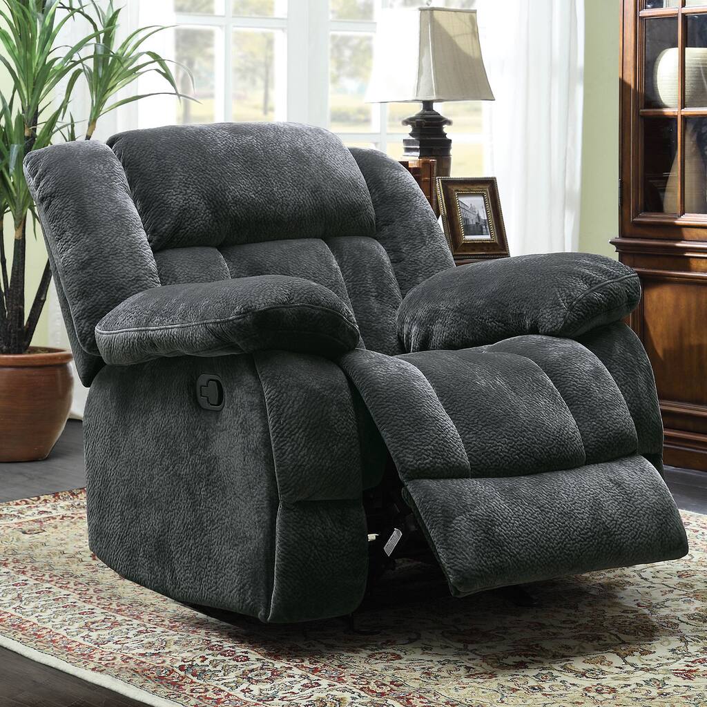 Mason Modern Grey Microfiber Glider Reclining Chair by TRIBECCA HOME