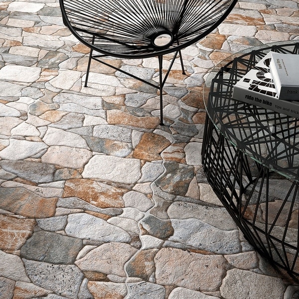 SomerTile 16.88x16.88-inch Atticus Gris Ceramic Floor and Wall Tile (7 tiles/14.15 sqft.)
