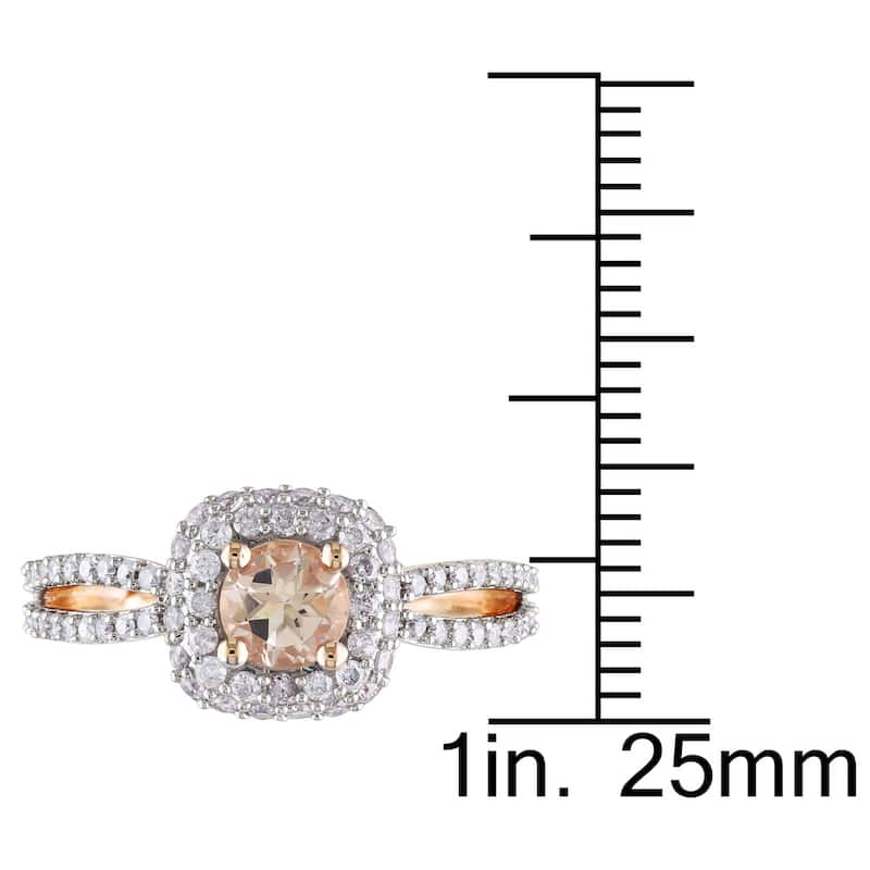 Miadora Signature Collection 14k Rose Gold 1/2ct TDW Diamond Morganite Ring (G-H, I1-I2)