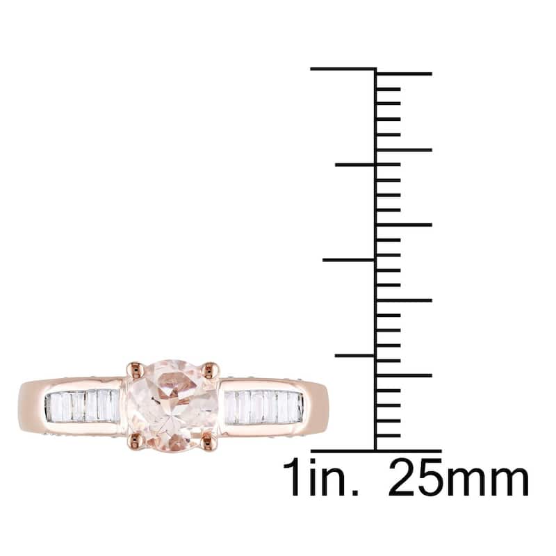 Miadora Signature Collection 14k Rose Gold 1/2ct TDW Diamond Morganite Ring