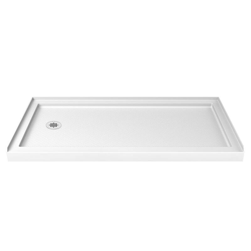 DreamLine 32 in. D x 60 in. W x 76 3/4 in. H Single Threshold Shower Base and Acrylic Backwall Kit - 32" x 60" - 32" x 60"
