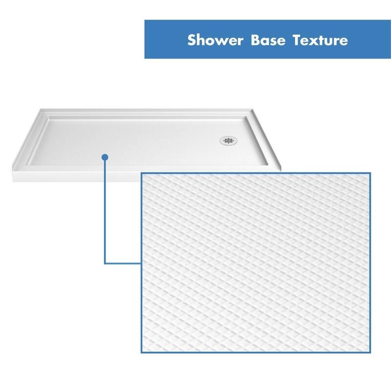 DreamLine 32 in. D x 60 in. W x 76 3/4 in. H Single Threshold Shower Base and Acrylic Backwall Kit - 32" x 60" - 32" x 60"