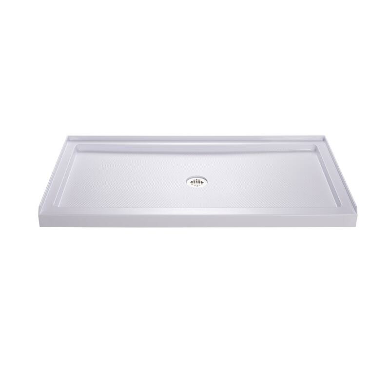 DreamLine 32 in. D x 60 in. W x 76 3/4 in. H Single Threshold Shower Base and Acrylic Backwall Kit - 32" x 60" - 32" x 60"