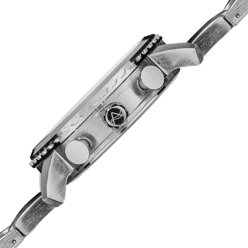 August Steiner Men's Multifunction Gradient-Dial Quartz Silver-Tone Bracelet Watch