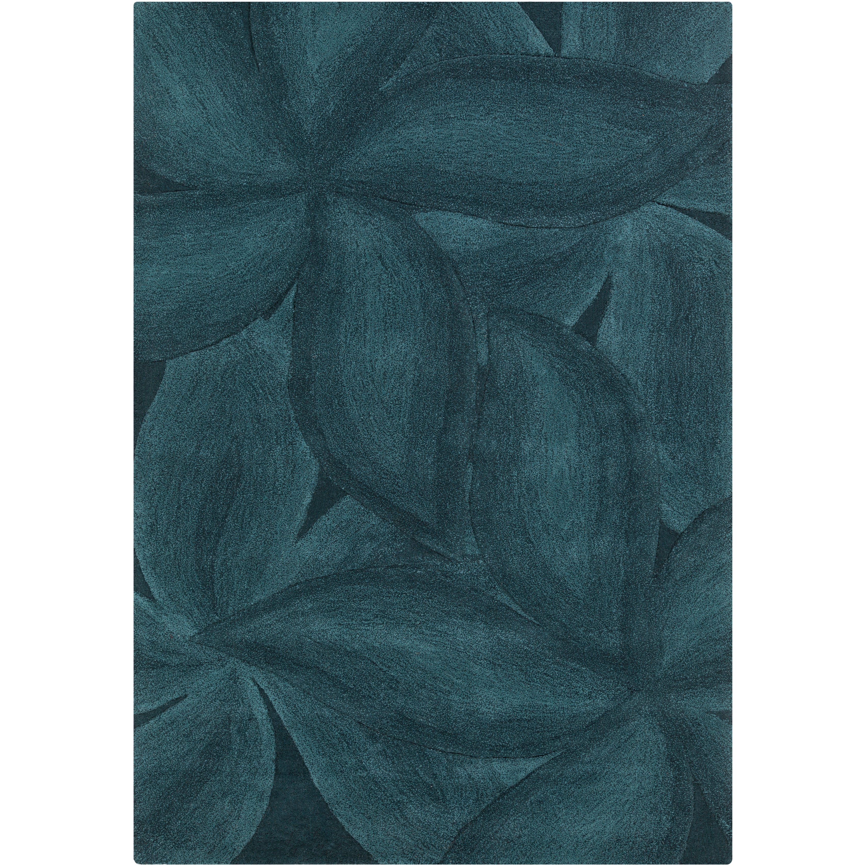 Mandara Contemporary Hand tufted Floral Blue Wool Rug (5 X 76)