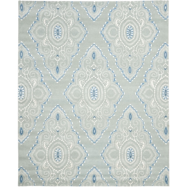 Safavieh Handmade Wyndham Blue/ Ivory Wool Rug - 10' x 14'