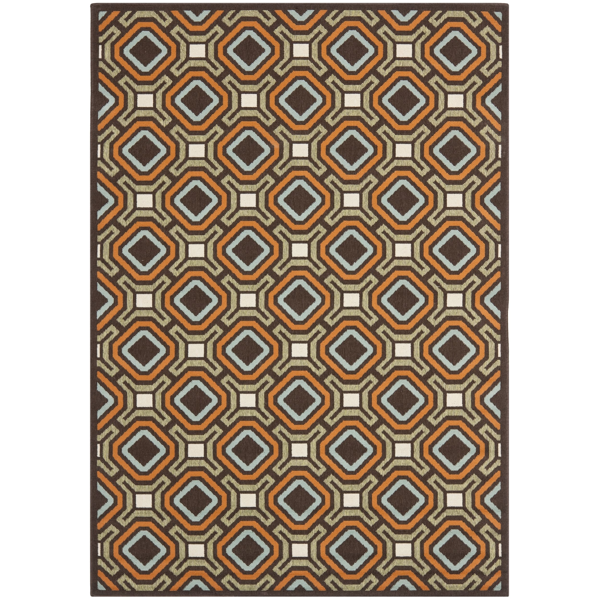 Safavieh Indoor/outdoor Piled Veranda Chocolate/terracotta Polypropylene Rug (67 X 96)